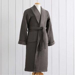 Pottery Barn Gray Waffle Knit Robe